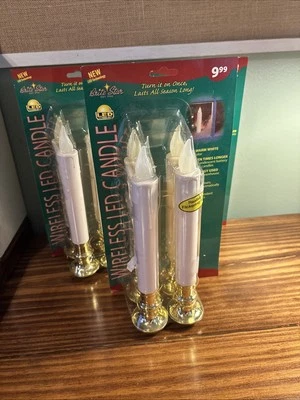 Brand New Brite Star Wireless LED Wireless Candle  8 Hr Auto Timer Lot 3 Packs - Изображение 1 из 4
