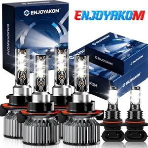 For Ford F250 F350 F450 2005-2019 - 6x White LED Headlight Hi/Lo+Fog Light Bulbs - Picture 1 of 11