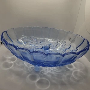 Vintage Indiana Glass Garland Light Blue Footed Bowl Centerpiece - Picture 1 of 6