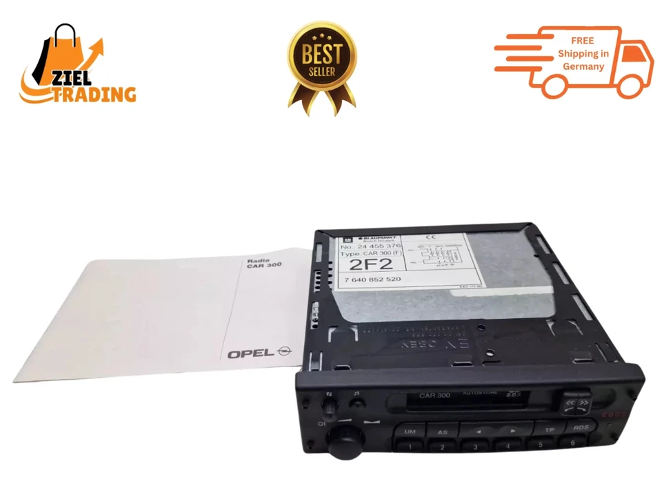 Blaupunkt CAR 300 (F) Opel GM Radio Cassette Player 24 455 376 RDS EON - Bild 1 von 4