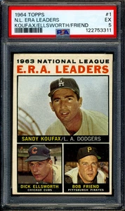 1964 Topps #1 NL ERA Leaders PSA 5 EX - Picture 1 of 2