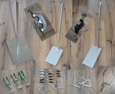 Labor Stativ Kreuz Klemme Halter Doppel Muffe Haken Zubehör Tiegel Auflage TOP - Bild 1 von 4