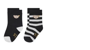Steiff    Socken im Doppelpack, dunkelblau und geringelt   gr.23/26 - 27/30 - Bild 1 von 1