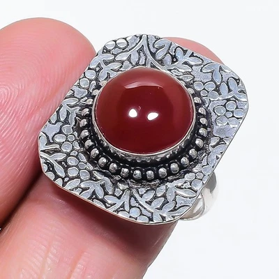 Karneol Edelstein Ring Handarbeit einzigartig Thanksgiving Geschenk Schmuck 8... - Bild 1 von 4