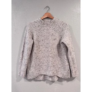 Madewell Small Women's Speckled Ribbed Mock Neck Sweater Cozy Knit Top - Picture 1 of 4