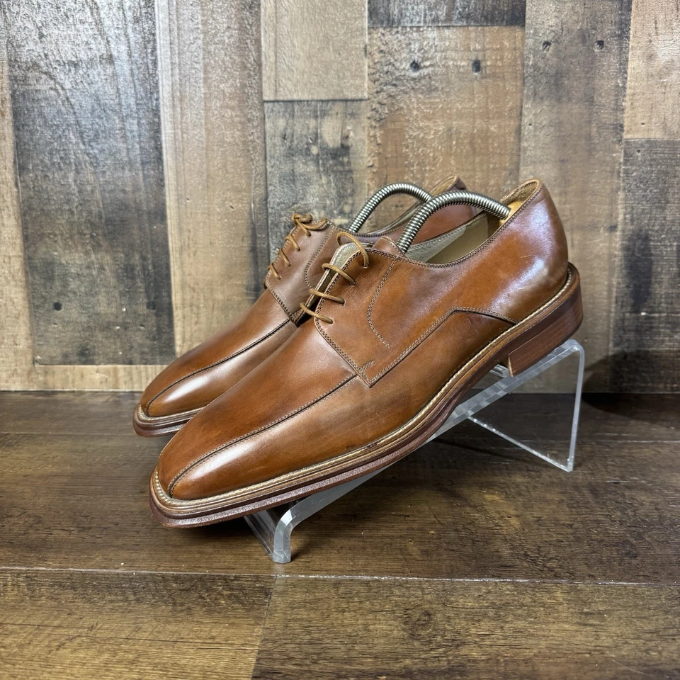 Men’s Bachrach Leather Brown Oxford Size 10.5 Italy New - Image 1 of 4