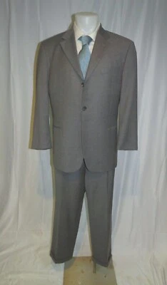 Hugo Boss Gray Solid Brushed Guabello Cashmere Blend Three Button Suit 42S - Image 1 of 4
