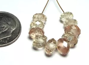 10 pcs OREGON SUNSTONE 6-6.5mm Faceted Rondelle Beads AAA NATURAL /L2 - Picture 1 of 3