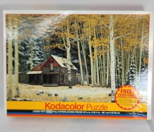 Vtg Nip Aspen Cabin Kodacolor 1000pc Puzzle 18X26 Rose Art Kodak Sealed In Box - Picture 1 of 9
