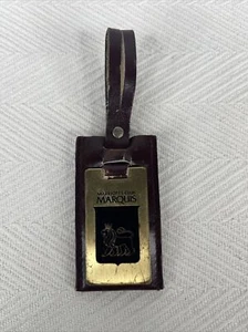 Marriott's Club Marquis Leather Luggage Bag Tag Vintage - Picture 1 of 3