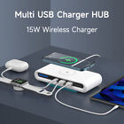 Multi USB 3 Port Charger Station Fast Charging Type C Dock Wireless Charger Pad
