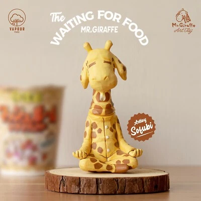 Mr Giraffe The Waiting For Food 5" vinil macio designer de arte brinquedo decoração Sofubi - Imagem 1 de 4