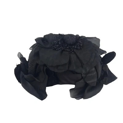 BIANCALANI FIRENZE FEITO NA ITÁLIA EXPRESSAMENTE PARA BONWIT TELLER CHAPÉU VINTAGE PRETO - Imagem 1 de 4