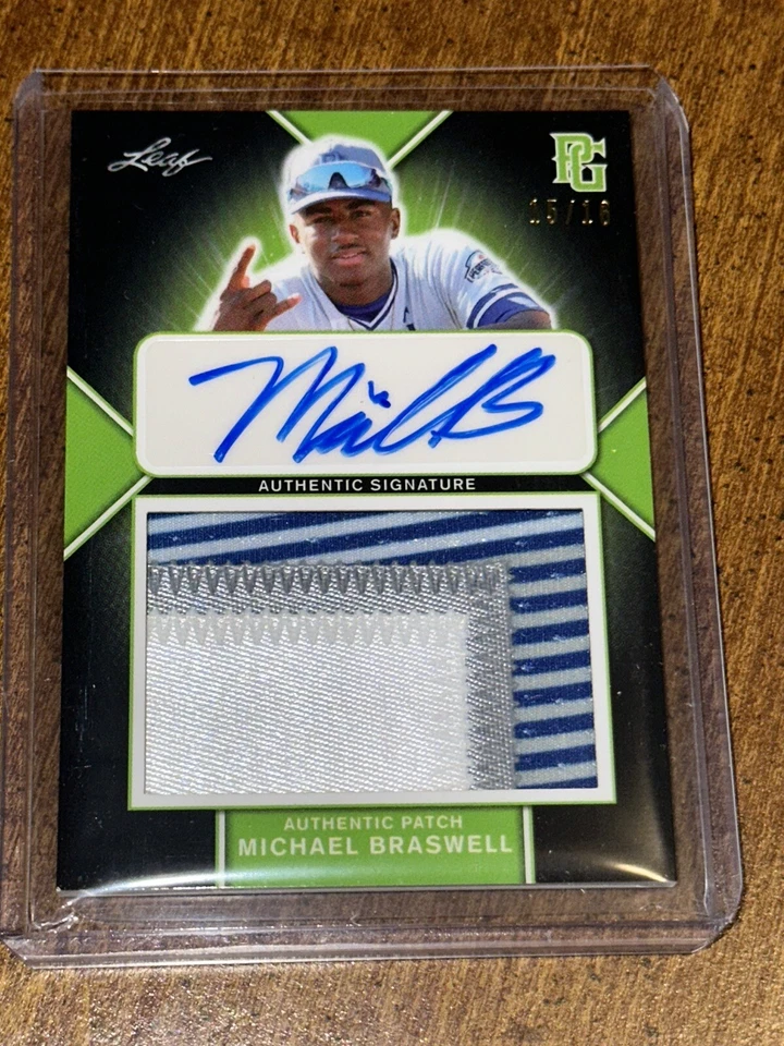 MICHAEL BRASWELL 2020 Leaf Perfect Game AUTOGRAPH PATCH #15/16 GAMECOCKS LSU - Image 1 of 3