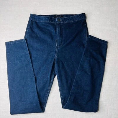 Pantalones de mezclilla ajustados FOREVER 21 lavado oscuro para mujer talla 27 elásticos Foto 1 de 4