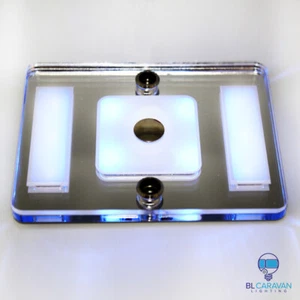 2x 12v 24v Rv - Glass Ceiling Small Rectangle Dim Touch LED Blue Night Light - Picture 1 of 10