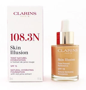 Clarins Skin Illusion SPF 15 Natural Hydrating Foundation #108.3N 1 oz. New - Picture 1 of 7