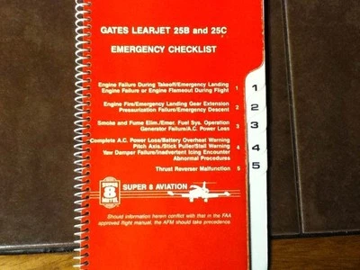 Lista de verificación normal y de emergencia Gates Learjet 25B y 25C Foto 1 de 4