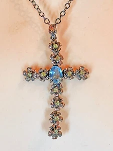 Pendant Necklace Blue Topaz 925 Sterling Silver - Picture 1 of 6