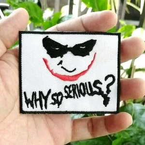 3Pcs. Joker Why So Serious Batman Movie Crazy face Embroidered Iron-On Sew patch - Picture 1 of 7
