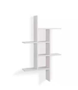 Asymmetrical White Wall Shelf Cantilever Knick Knack Display Horizontal/Vertical - Picture 1 of 4
