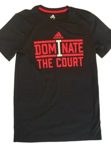 Adidas Climalite Boys "Dominate The Court T Shirt Youth Large Basketball Tee EUC - Picture 1 of 5