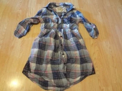 Camisa a cuadros para mujer Decree S cuello manga 3/4 azul y rosa Foto 1 de 2