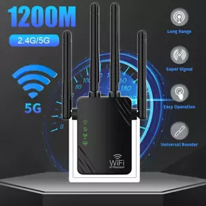 1200Mbps WLAN Repeater Router Range Access Point Booster Wifi Signal Verstärker - Bild 1 von 18