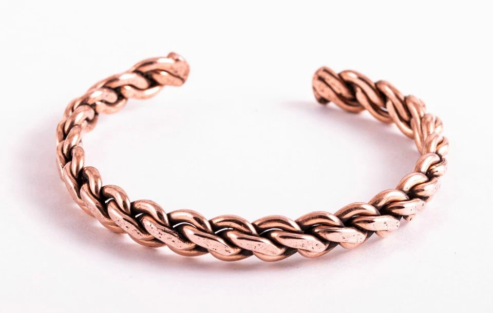 Geflochtener Kupferarmreif Armband B 9 Mm offen