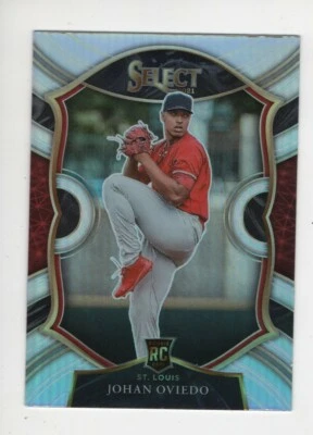 2021 PANINI SELECT BASEBALL SILVER HOLO PRIZM RC JOHAN OVIEDO CARDINALS #41 - Image 1 of 4