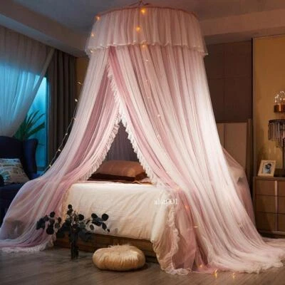 Princess Dome Mosquito Net Double Layer Lace Bed Mantle Insect Reject Bed Canopy - Image 1 of 4