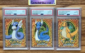 1999 Topps Movie Edition Dragonite PSA 10 Sequential Evolution Line (PSA 9 & 10) - Picture 1 of 2