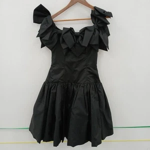 Vintage Victor Costa Dress Womens Size UK 8 Black RMF-FPL - Picture 1 of 7