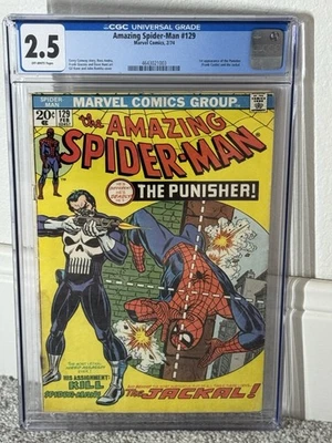 Amazing Spider-Man #129 CGC 2.5 OW Nice Looking Book! 1st App of Punisher 1974 - Image 1 of 4