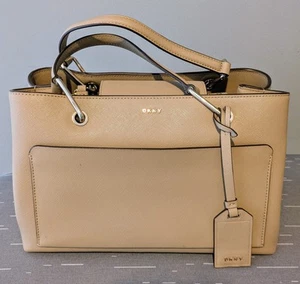 DKNY Tan Leather Tote Bag - Genuine - Picture 1 of 5
