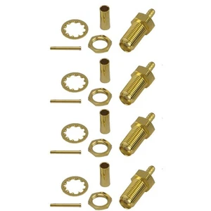 4 Pack SMA Female Crimp Connector - RG316/RG174 Cable Crimp Easy to Use - Picture 1 of 3