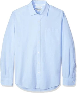 Amazon Essentials Men's Slim-Fit Long-Sleeve Poplin Shirt Light Blue Extra Large - Picture 1 of 4