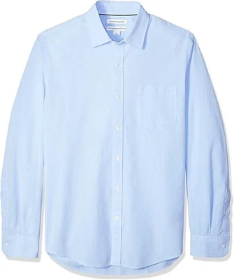 Amazon Essentials Men's Slim-Fit Long-Sleeve Poplin Shirt Light Blue Extra Large - Image 1 of 4