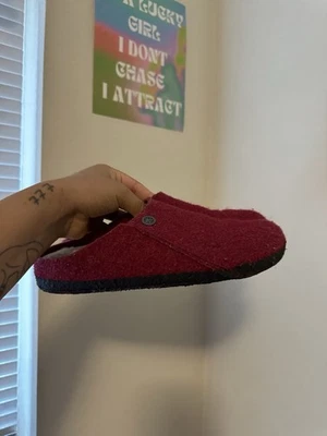 Red shearling Birkenstocks Boston clogs unisex size 37 - Image 1 of 4