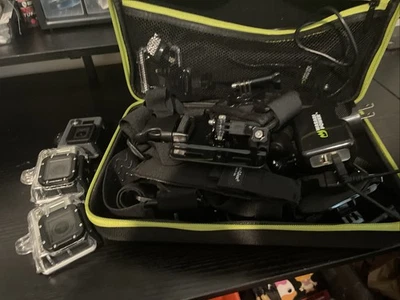 GoPro Hero 3 Plus Lot Used with Accessories  Mounts And Case Untested As Found - Image 1 of 4