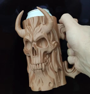 Tree Demon Skull Koozie | Unique Halloween Drink Holder for 12oz & 0.5L Cans - Picture 1 of 5