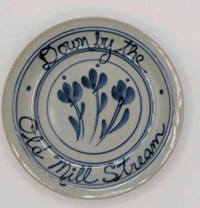 Trinket Dish Iron Mountain Stoneware Martha's Flowers Nancy Patterson '82 USA - Picture 1 of 9