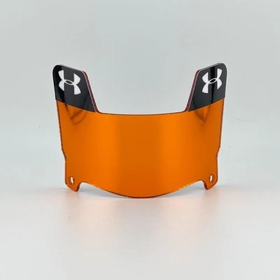 Under Armor - Mini visera de casco de fútbol americano cromada naranja con clips naranjas 2 Foto 1 de 2