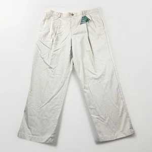 L.L. Bean Wrinkle Free Cotton Dress Pants Khaki 35x29 Natural Fit New W Tags - Picture 1 of 7