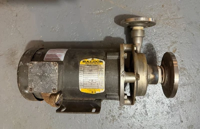 SS Pump w/ Baldor 1.5HP 3-Phase Motor 21001, 4" SS Flange Intake 4-Bolt - Image 1 of 4