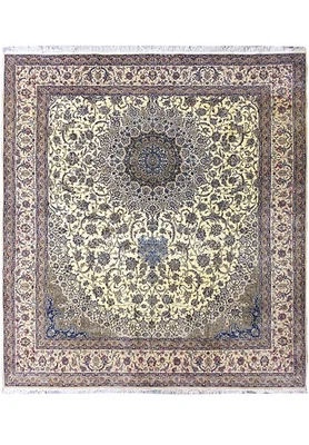 11 x 11,9 квадратный ковер Perrsian Naain Estate шерсть и шелк #F-6951 - Изображение 1 из 4