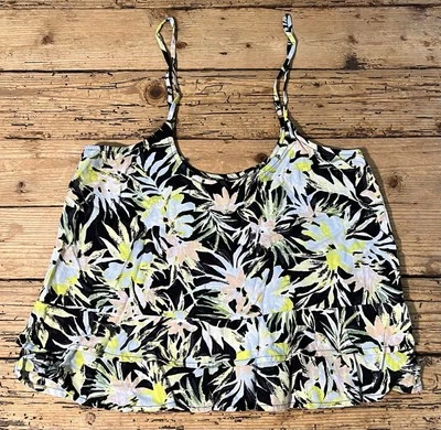 Volcom Women’s Size XS Black Floral Spaghetti Strap Top - NWOT - Image 1 of 4