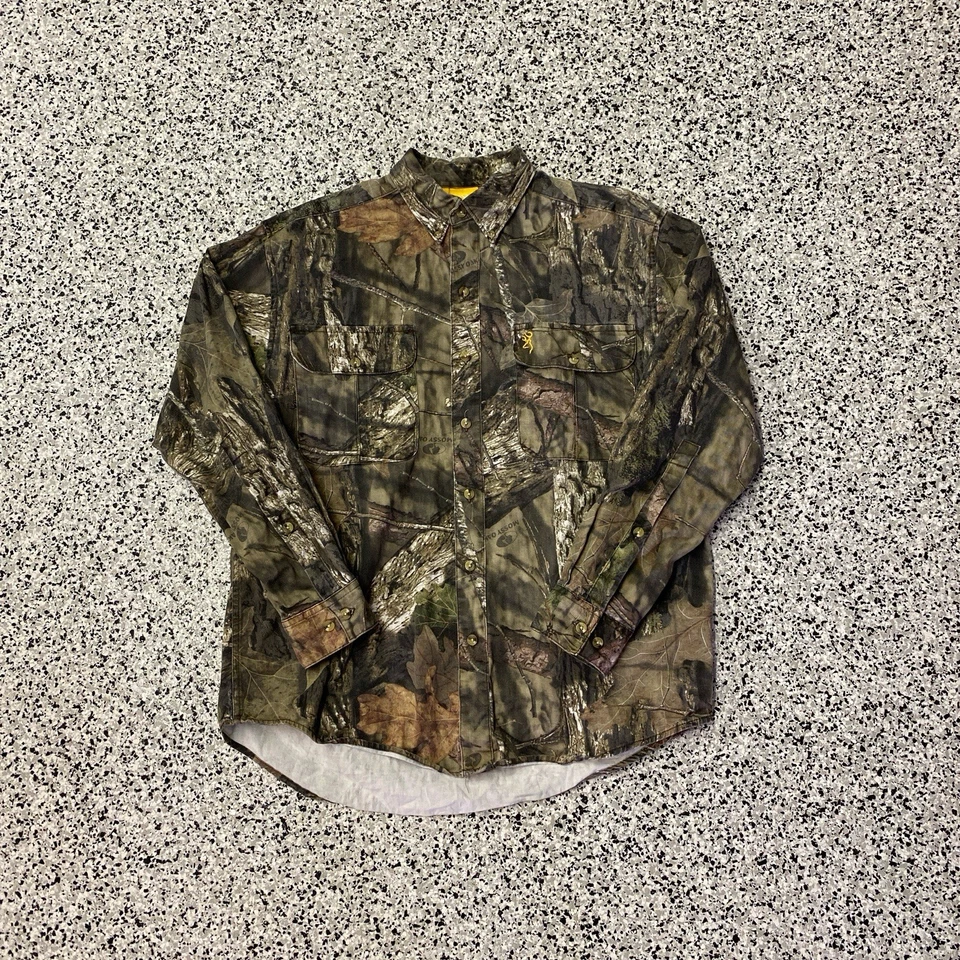 Browning Camo Button Shirt Long Sleeve Mens Large Realtree Wasatch - Image 1 of 4