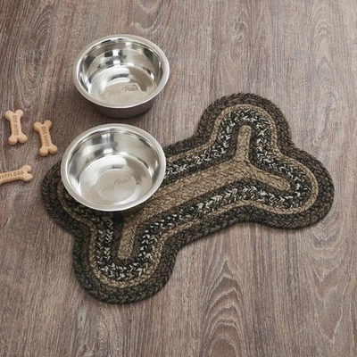 Country 11.5"x17.5" Accent Rug Brown Espresso Recycled Floor Decor VHC Brands - Image 1 of 4