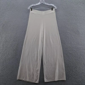 Zara Womens Wide Leg Knit Sweater Pants Medium Ivory High Rise Ankle Stretch - Picture 1 of 12